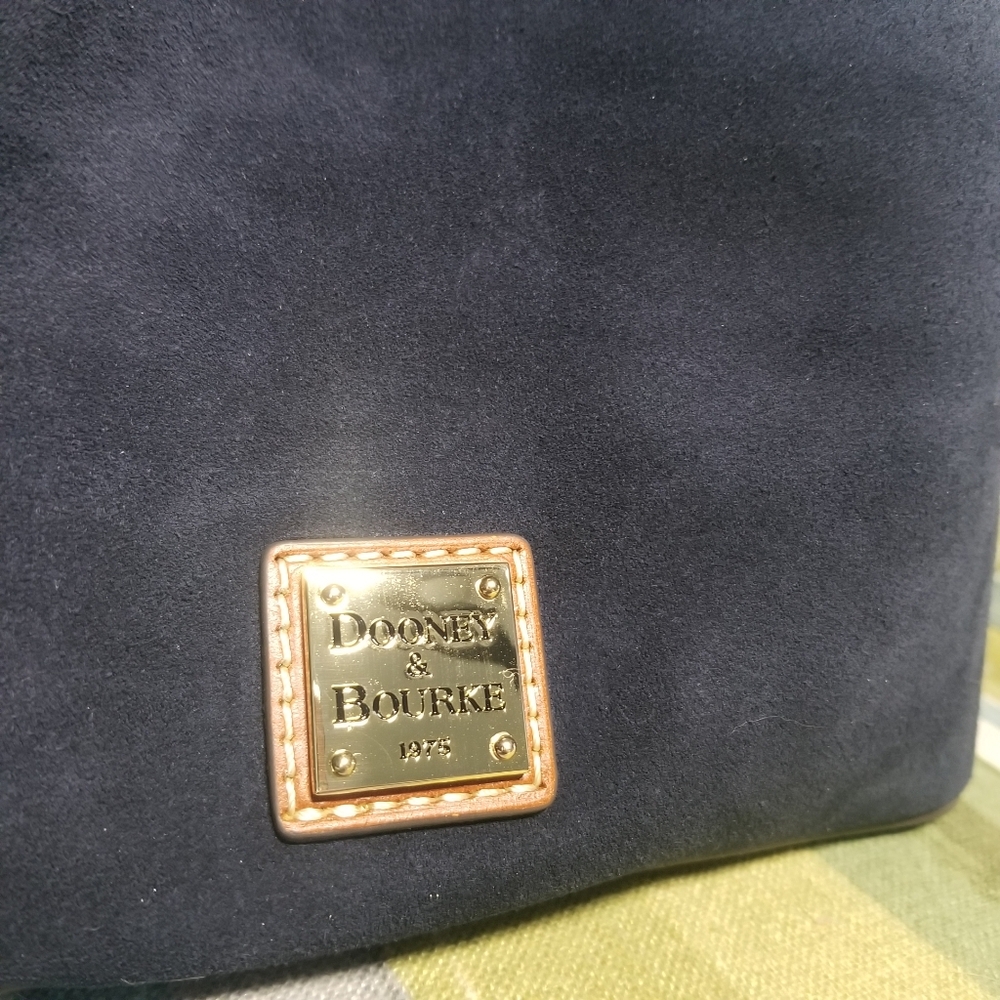 Dooney & Bourke Suede Mini Barlow Satchel In Navy Chic Purse - Picture 3 of 12